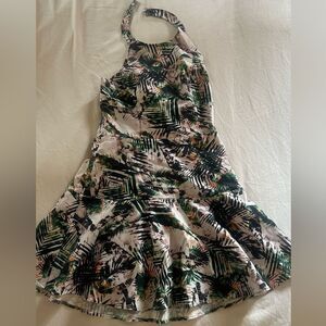 Parker Tropical Print Halter Dress